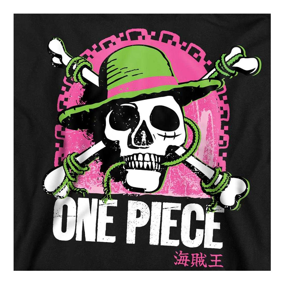 Black - Side - One Piece Unisex Adult Jolly Roger Long-Sleeved Sweatshirt