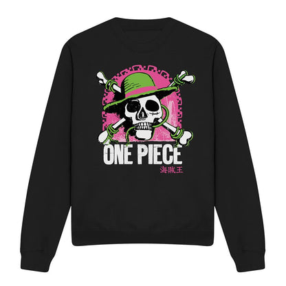 Black - Front - One Piece Unisex Adult Jolly Roger Long-Sleeved Sweatshirt