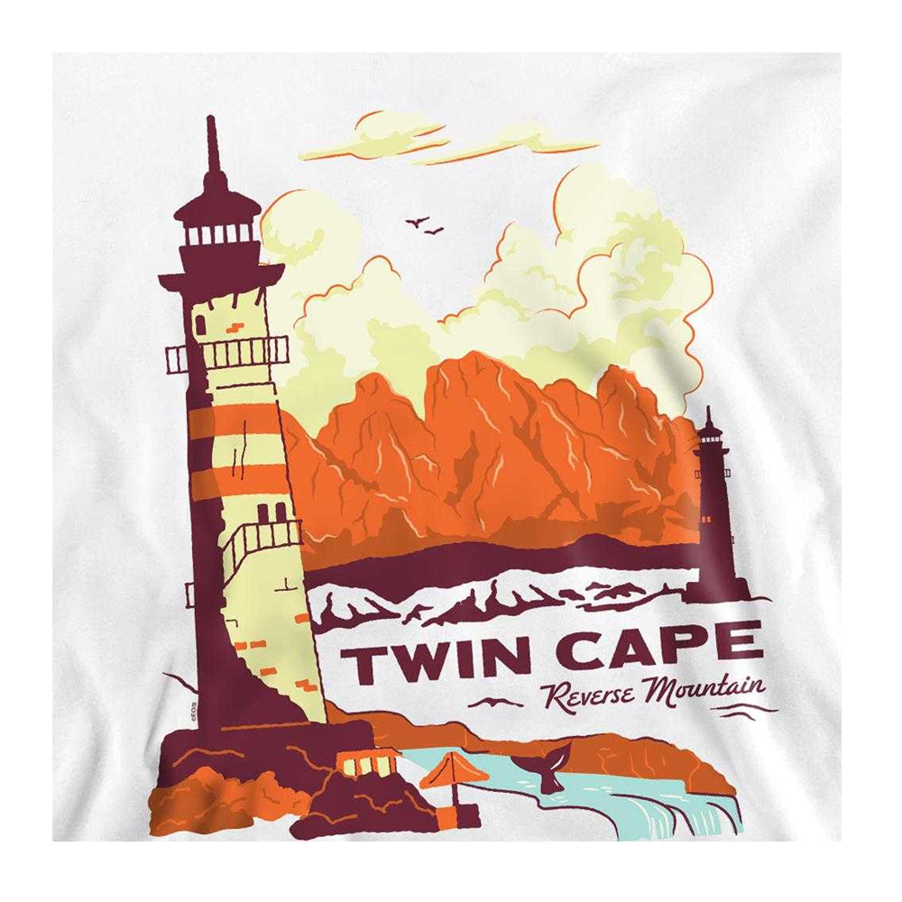 White - Side - One Piece Unisex Adult Twin Cape Reverse Mountain Poster Breathable Sweatshirt