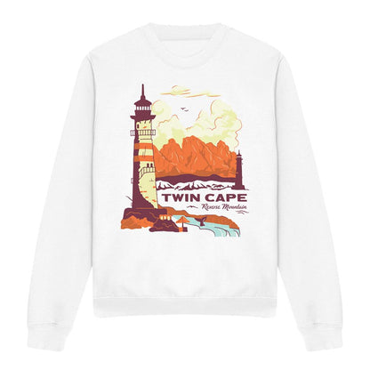 White - Front - One Piece Unisex Adult Twin Cape Reverse Mountain Poster Breathable Sweatshirt
