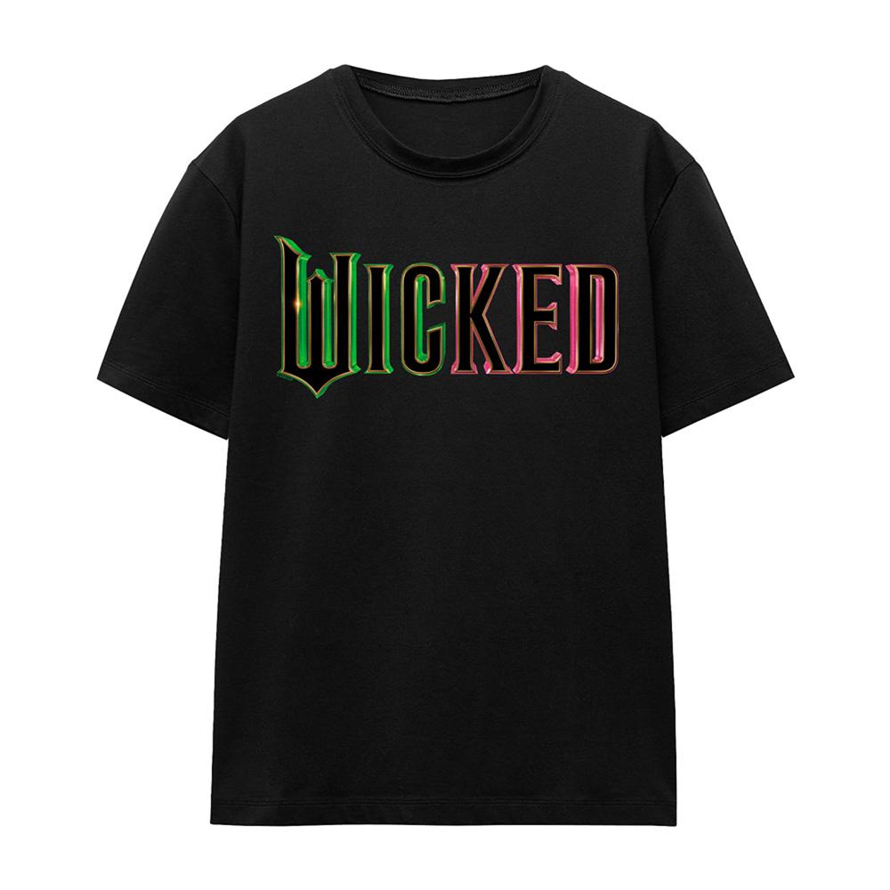 Black - Front - Wicked Womens-Ladies Movie Logo T-Shirt