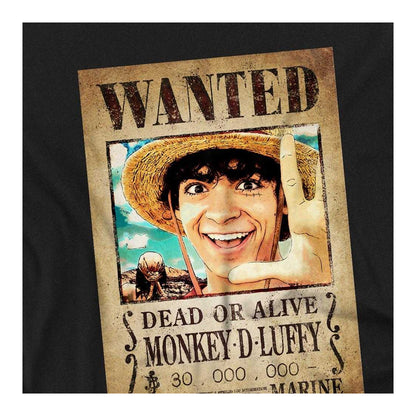 Black - Side - One Piece Childrens-Kids Luffy Wanted Poster Sweatshirt