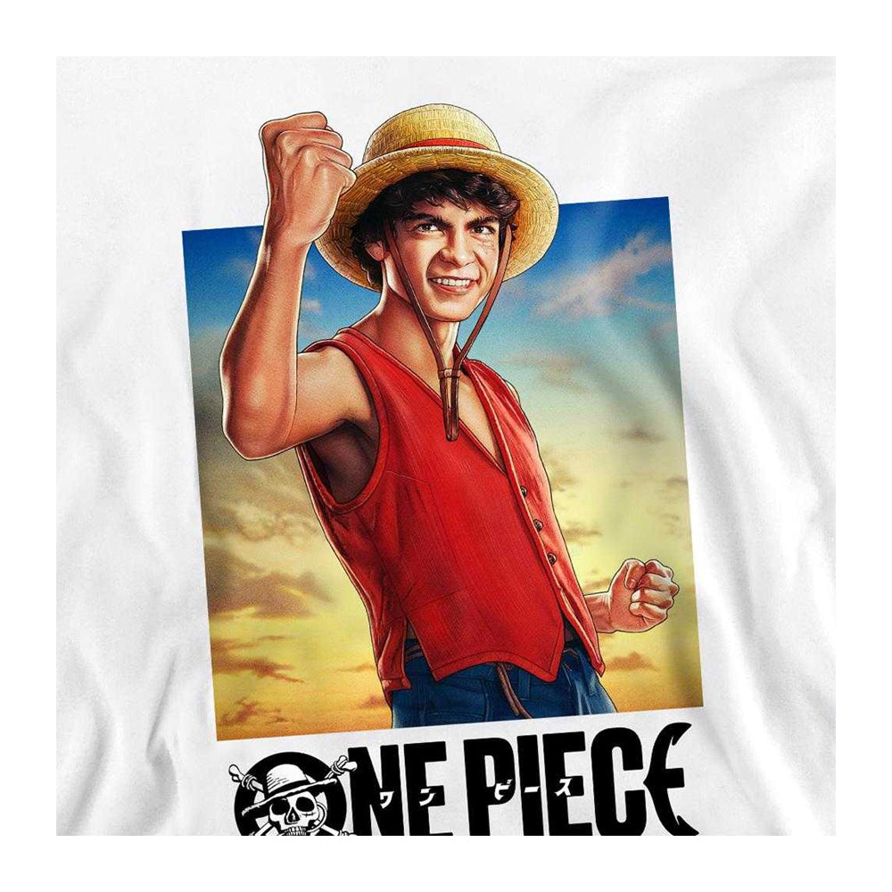 White - Side - One Piece Unisex Adult Luffy Straw Hat Sweatshirt