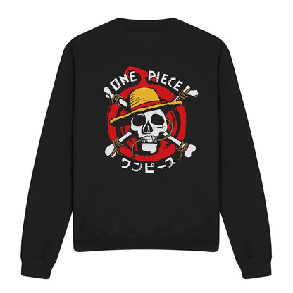 Black - Front - One Piece Unisex Adult Devil Fruits Skull Midweight Sweatshirt