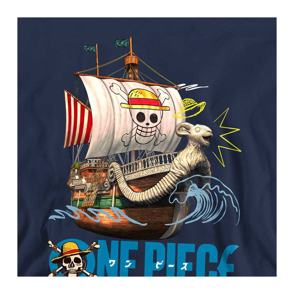 Navy - Side - One Piece Unisex Adult Going Merry Doodles Midweight Long-Sleeved Sweatshirt