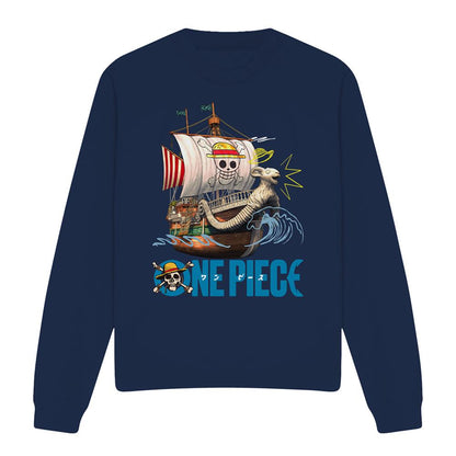 Navy - Front - One Piece Unisex Adult Going Merry Doodles Midweight Long-Sleeved Sweatshirt