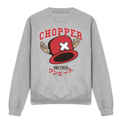 Athletic Heather - Front - One Piece Unisex Adult Tony Tony Chopper Collegic Long-Sleeved Sweatshirt