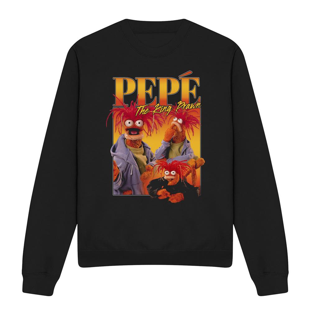 Black - Front - The Muppets Unisex Adult Pepe Homage Sweatshirt