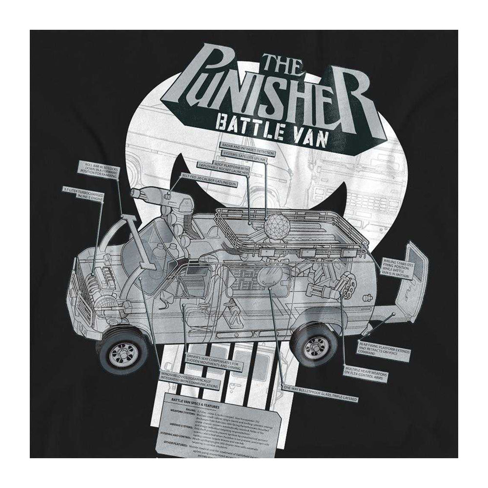 Black - Side - The Punisher Womens-Ladies Battle Van Specs T-Shirt