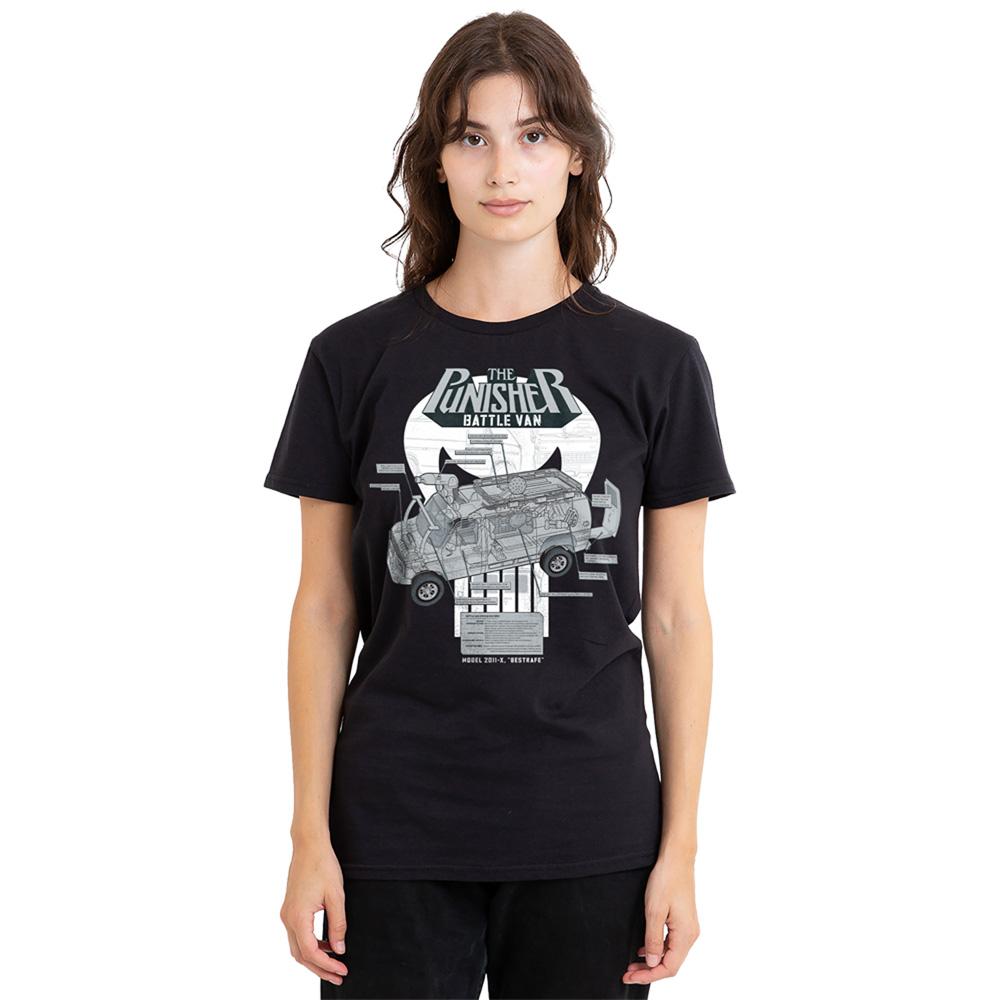 Black - Lifestyle - The Punisher Womens-Ladies Battle Van Specs T-Shirt