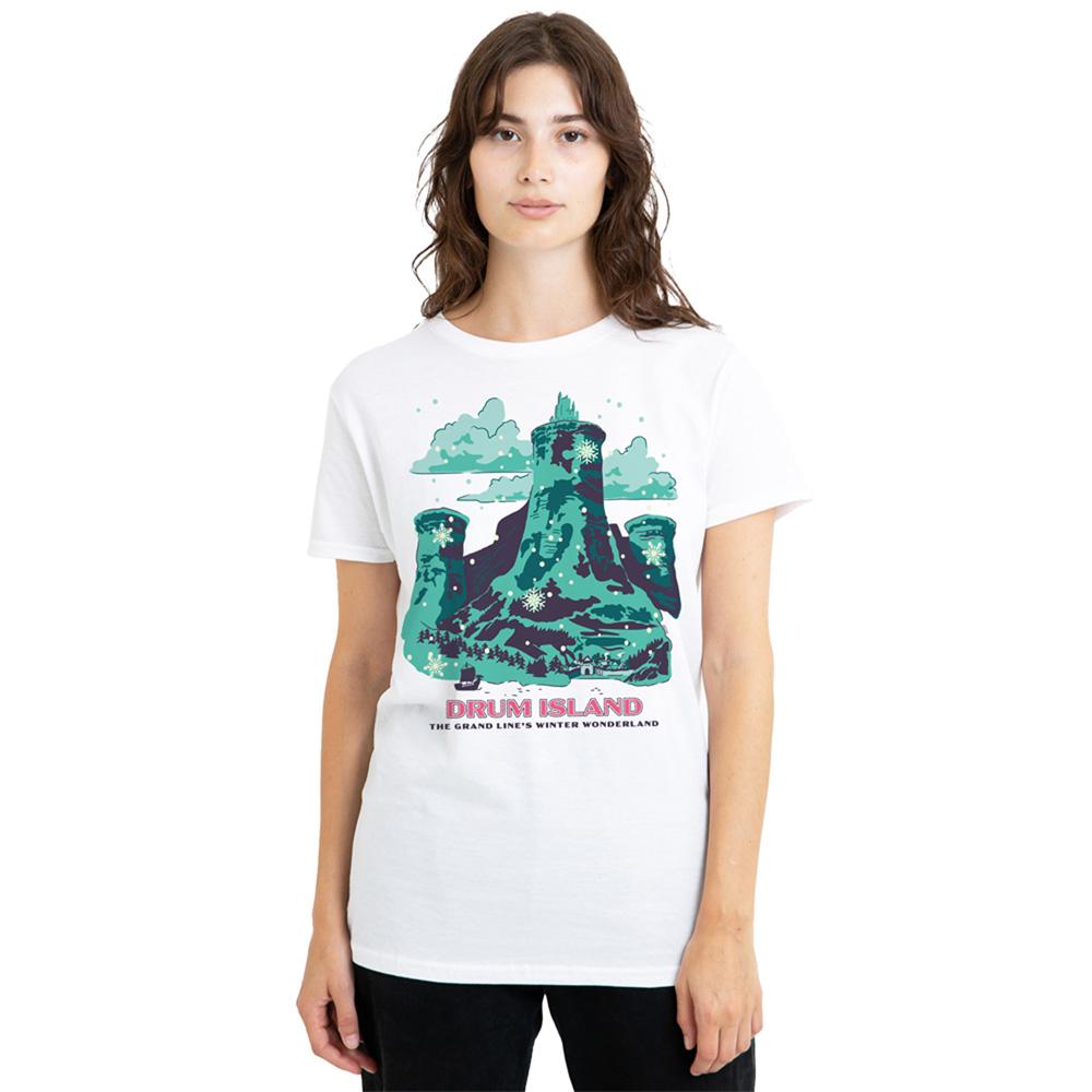 White - Lifestyle - One Piece Womens-Ladies Drum Island Winter Wonderland Poster Regular T-Shirt