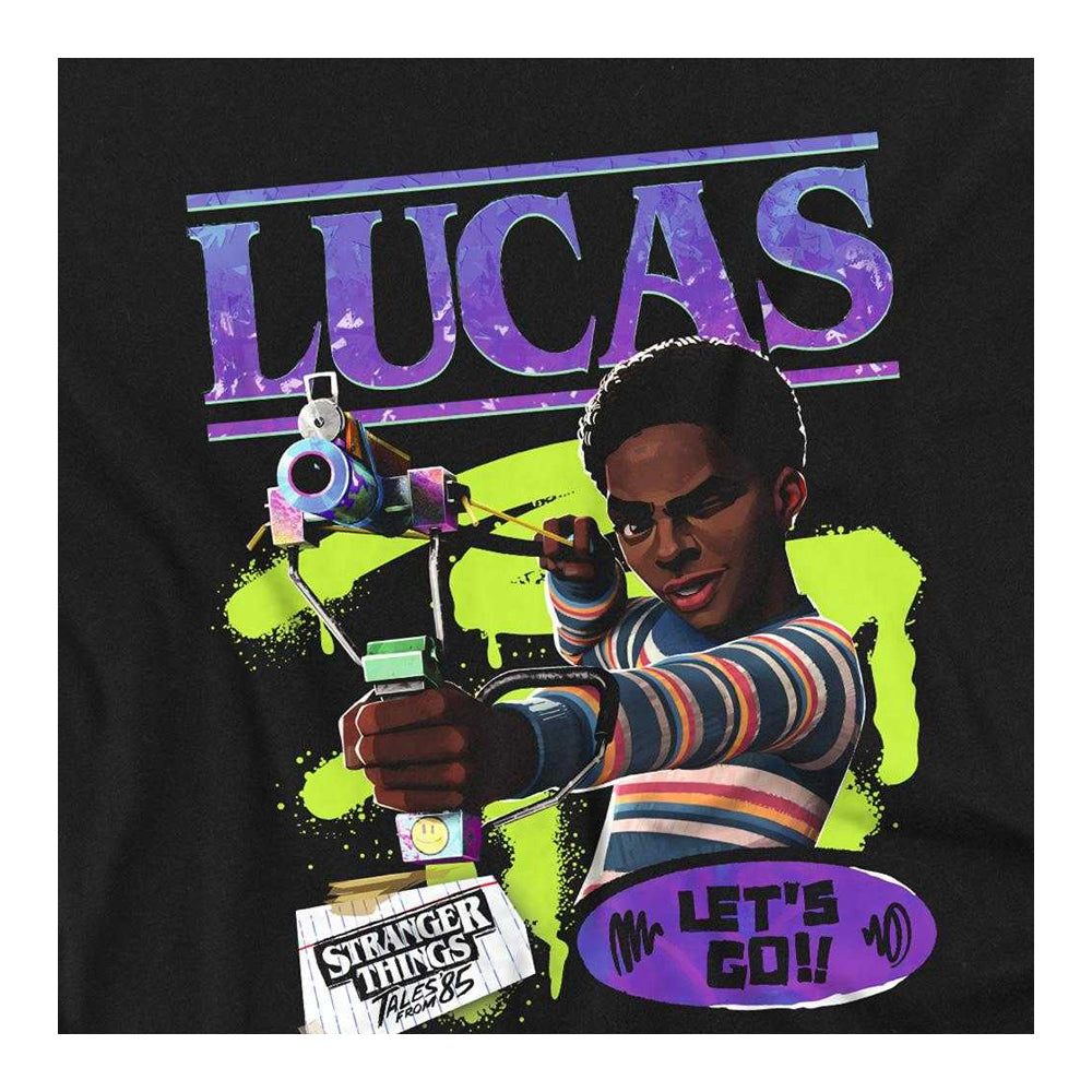 Black - Side - Stranger Things: Tales from ´85 Childrens-Kids Lucas Sweatshirt
