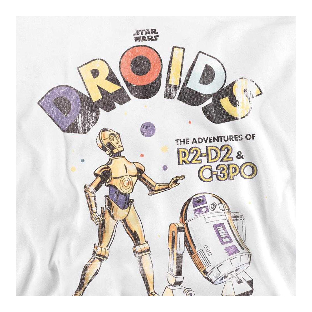 White - Side - Star Wars Unisex Adult Droids Retro Sweatshirt