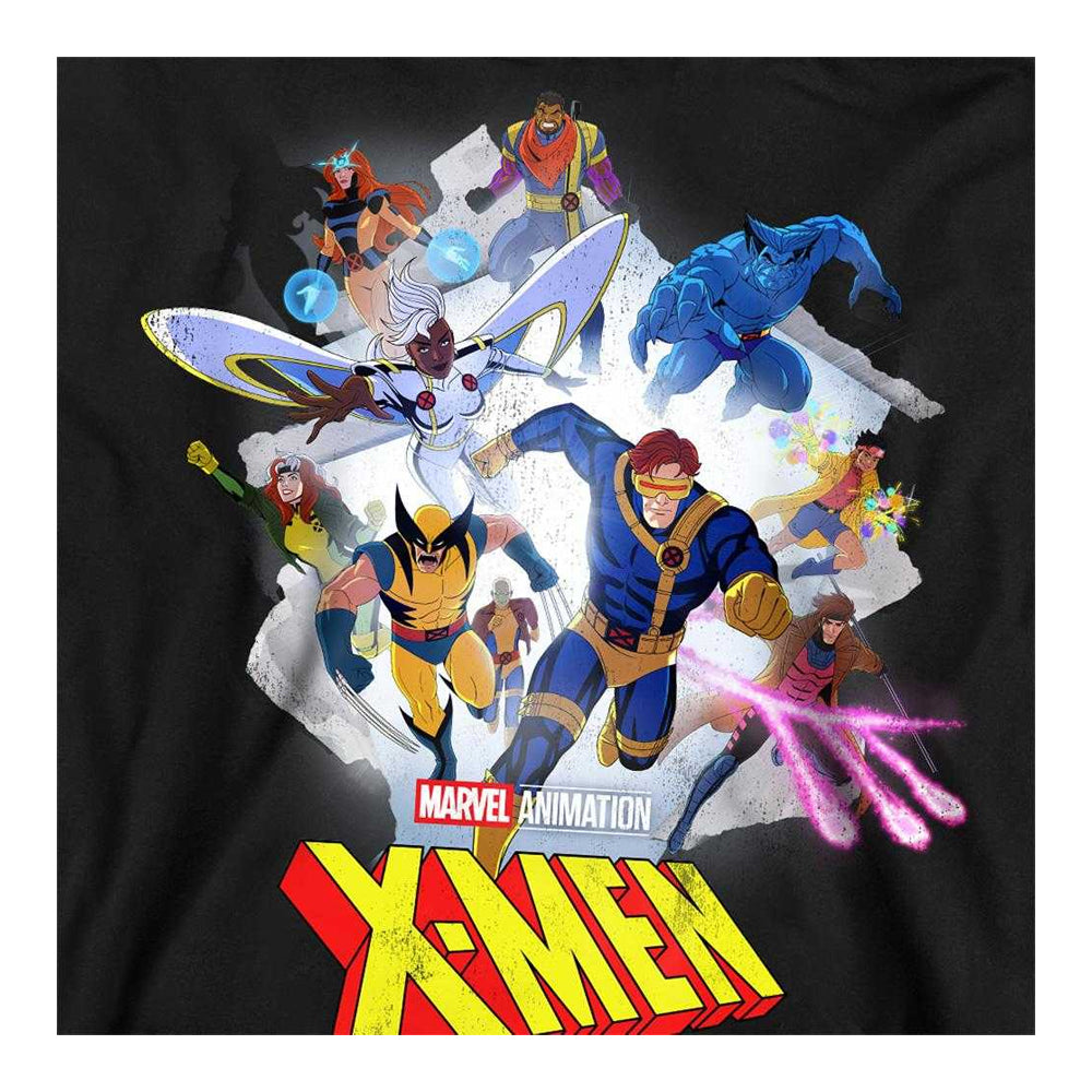 Black - Side - X-Men 97 Unisex Adult Mutant Poster Sweatshirt