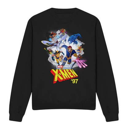 Black - Front - X-Men 97 Unisex Adult Mutant Poster Sweatshirt