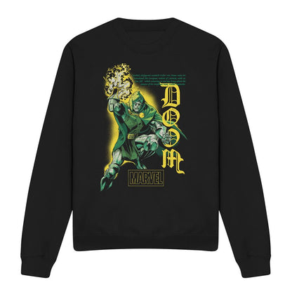 Black - Front - Doctor Doom Unisex Adult Villain Trend Long-Sleeved Sweatshirt
