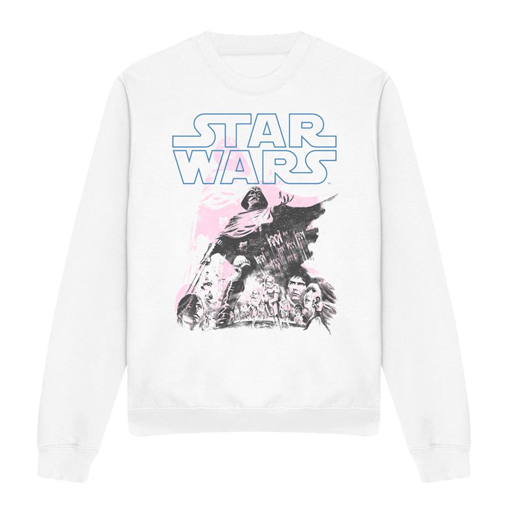 White - Front - Star Wars Unisex Adult Darth Vader Retro Poster Weave Sweatshirt