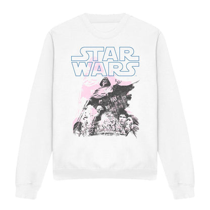 White - Front - Star Wars Unisex Adult Darth Vader Retro Poster Weave Sweatshirt