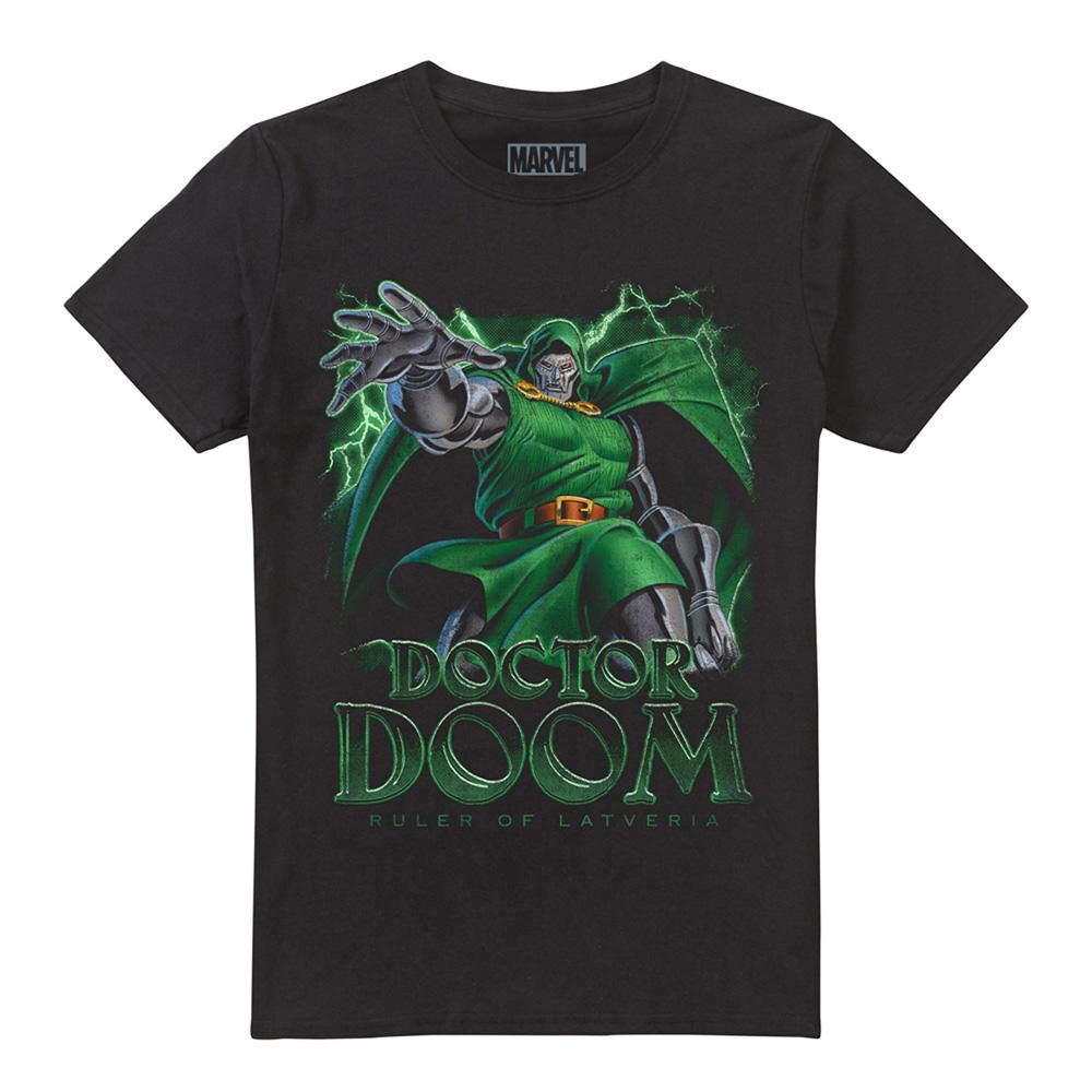Black - Front - Doctor Doom Unisex Adult Ruler Of Latveria T-Shirt