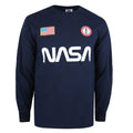 Navy - Front - NASA Mens Badge Long-Sleeved T-Shirt