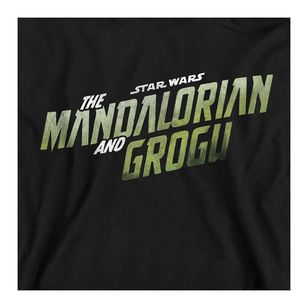 Black - Side - Star Wars Mandalorian Unisex Adult Grogu Wave Logo Long-Sleeved Sweatshirt