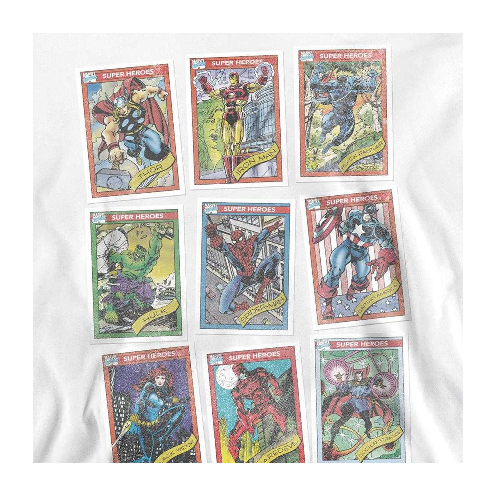 White - Side - Marvel Unisex Adult Trading Card Grid Retro Weave Long-Sleeved Sweatshirt