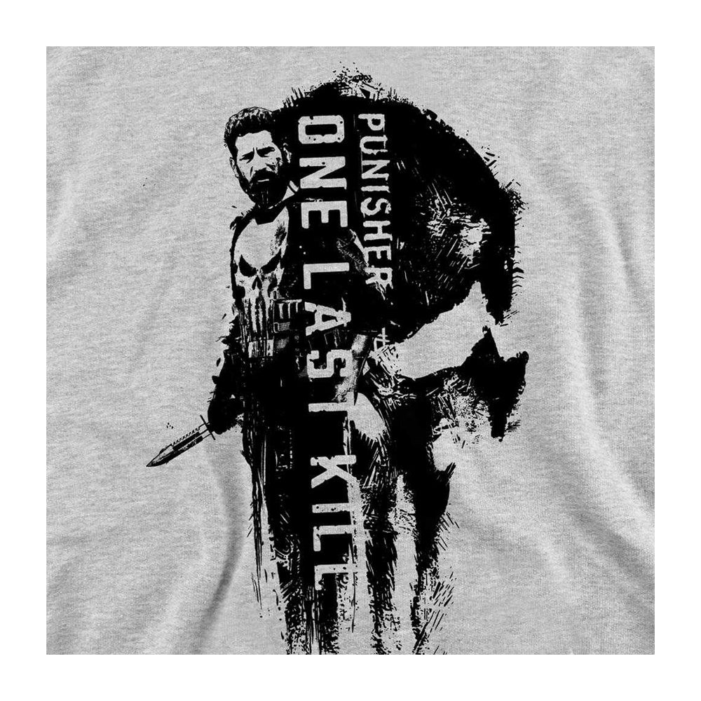 Athletic Heather - Side - The Punisher: One Last Kill Unisex Adult Frank Castle Sweatshirt