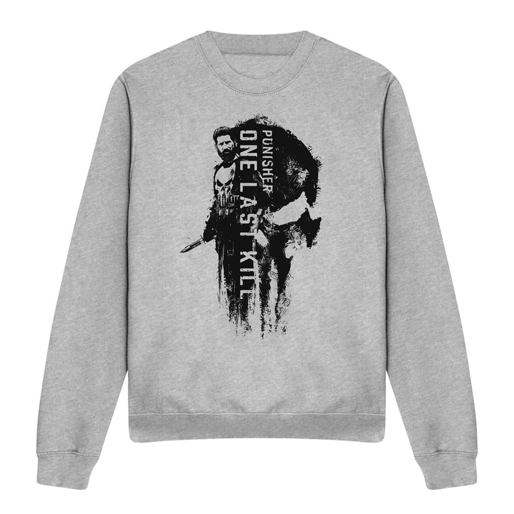 Athletic Heather - Front - The Punisher: One Last Kill Unisex Adult Frank Castle Sweatshirt