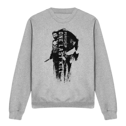 Athletic Heather - Front - The Punisher: One Last Kill Unisex Adult Frank Castle Sweatshirt