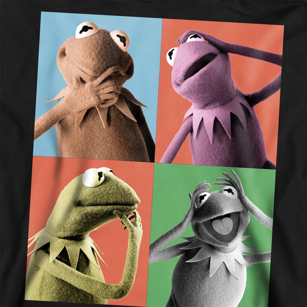 Black - Side - The Muppets Unisex Adult Kermit Poses Long-Sleeved Sweatshirt