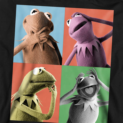 Black - Side - The Muppets Unisex Adult Kermit Poses Long-Sleeved Sweatshirt