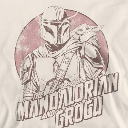Natural - Side - Star Wars Mandalorian Unisex Adult Grogu And Mando Sunset Sweatshirt