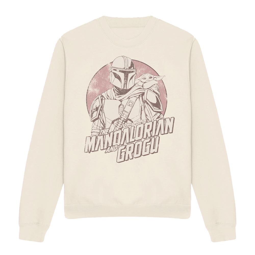 Natural - Front - Star Wars Mandalorian Unisex Adult Grogu And Mando Sunset Sweatshirt