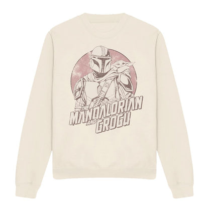 Natural - Front - Star Wars Mandalorian Unisex Adult Grogu And Mando Sunset Sweatshirt