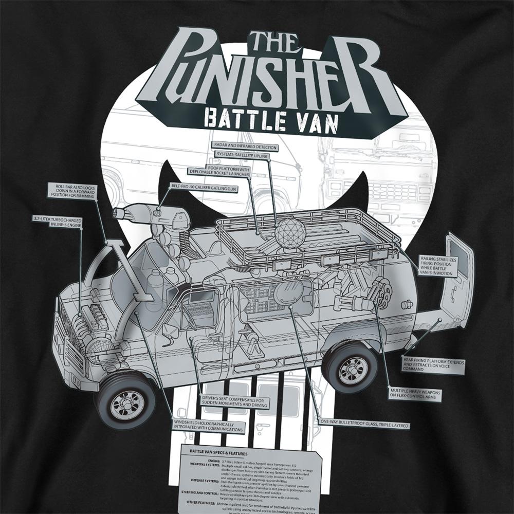Black - Side - The Punisher Unisex Adult Battle Van Specs Sweatshirt