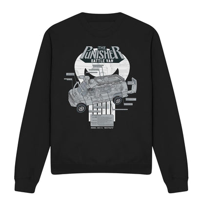 Black - Front - The Punisher Unisex Adult Battle Van Specs Sweatshirt