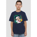 Navy - Back - Disney Childrens-Kids Mickey Mouse Wreath Christmas T-Shirt
