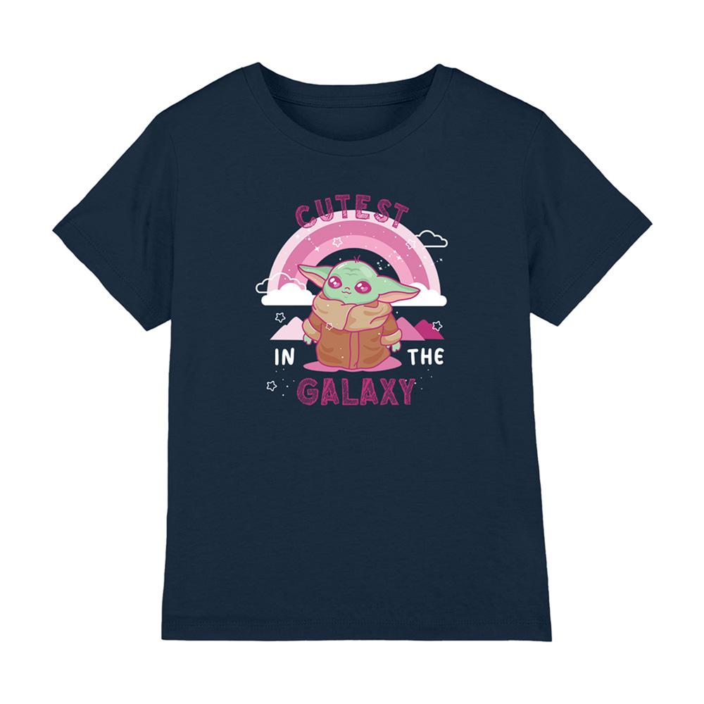 Navy - Front - Star Wars Childrens-Kids Cutest In The Galaxy Grogu T-Shirt