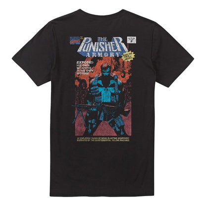 Black - Back - The Punisher Unisex Adult Skull Armory Back Print T-Shirt