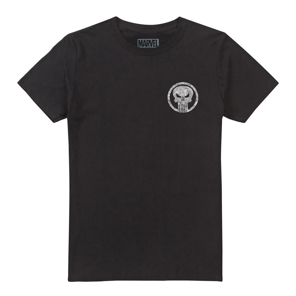 Black - Front - The Punisher Unisex Adult Skull Armory Back Print T-Shirt