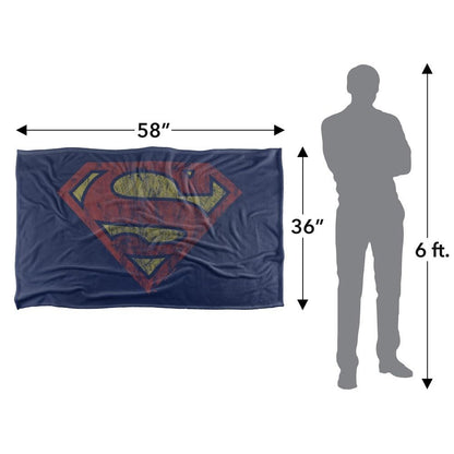 Vintage - Close up - Superman Distressed Logo Blanket