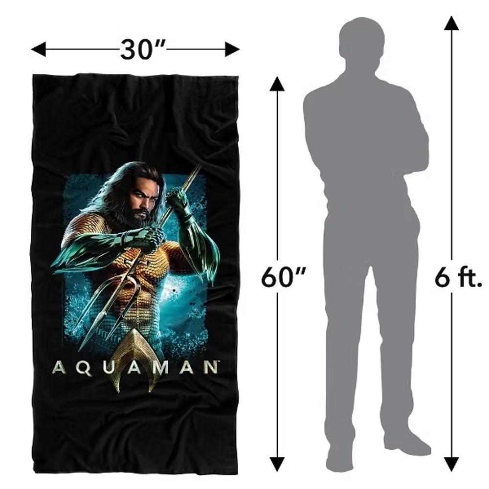 Multicoloured - Side - Aquaman Soft Trident Blanket