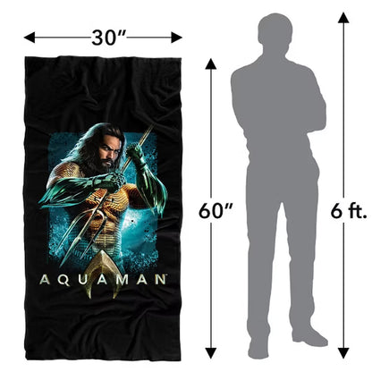 Multicoloured - Side - Aquaman Soft Trident Blanket