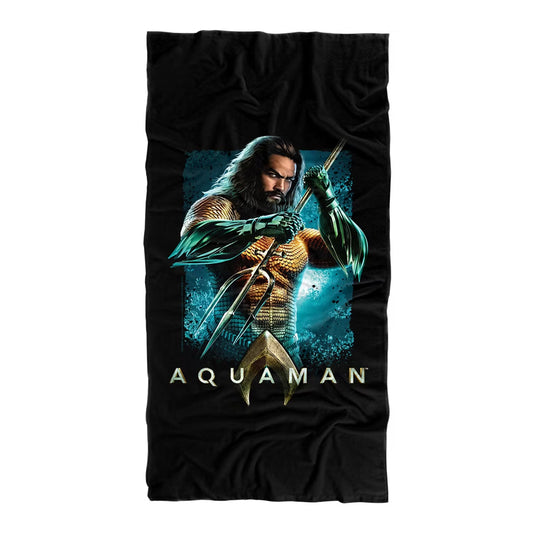 Multicoloured - Front - Aquaman Soft Trident Blanket