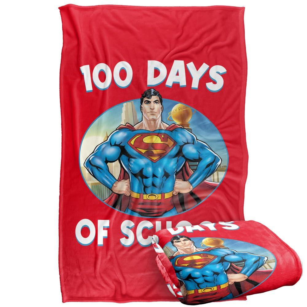 Multicoloured - Side - Superman 100 Days Of School Blanket