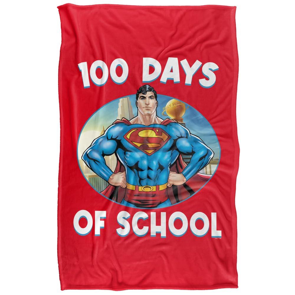 Multicoloured - Front - Superman 100 Days Of School Blanket