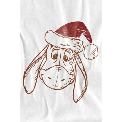 White - Lifestyle - Winnie the Pooh Childrens-Kids Eeyore Hat Christmas T-Shirt