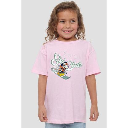 Pink - Back - Disney Childrens-Kids Ski Club Minnie Mouse T-Shirt