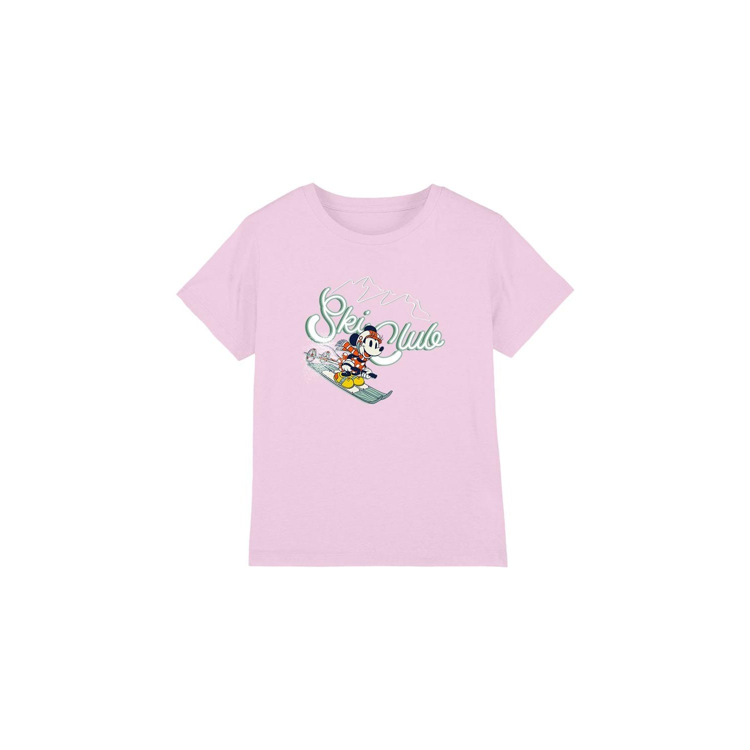 Pink - Front - Disney Childrens-Kids Ski Club Minnie Mouse T-Shirt
