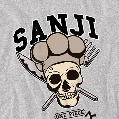 Athletic Heather - Side - One Piece Childrens-Kids Sanji Collegic Skull Sweatshirt